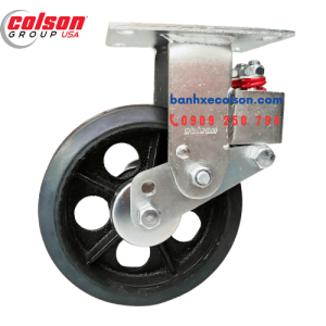 Bánh xe cao su 20cm cố định có lò xo giảm xóc SB-8508-648