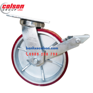 Bánh xe chịu lực 1000kg PU có khóa phi 10 inch 7-10679-959BRK1