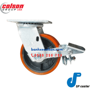 Bánh xe xoay có phanh Pu lõi Gang phi 125x51 S4-5209-959-BK200